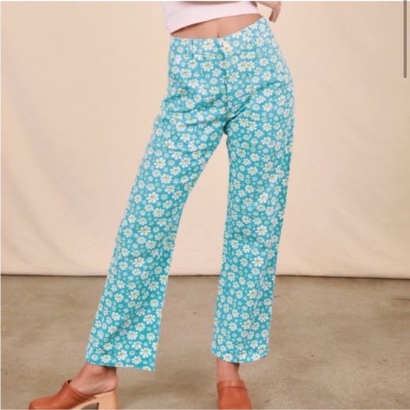 Big Bud Press Pants - Big Bud Press Work Pants Lazy Daisy Blue Green Size XS